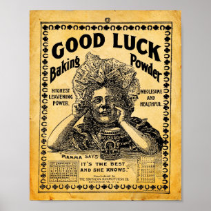 Vintagelycka tillbakpulver undertecknar trycket poster
