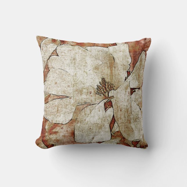 Vintagemagnoliadugg kudder kudde (Framsida)