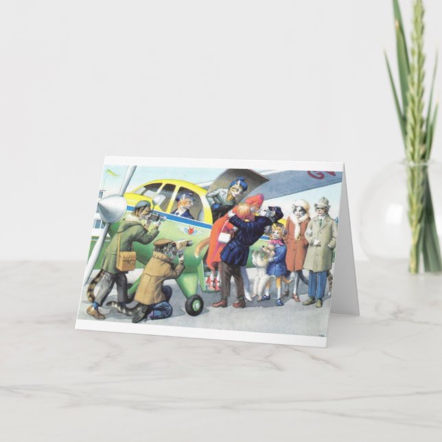 VintageMainzer katter - flygplatsankomstkyss, Kort (Framsida)