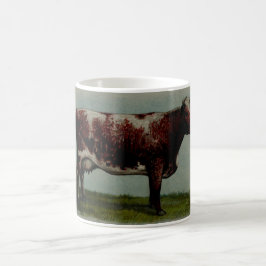 Vintagemålning av en Shorthornko Kaffemugg