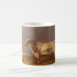 Vintagemålning av en Shorthorntjur Kaffemugg