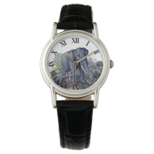 Vintagemammor & babyelefant armbandsur