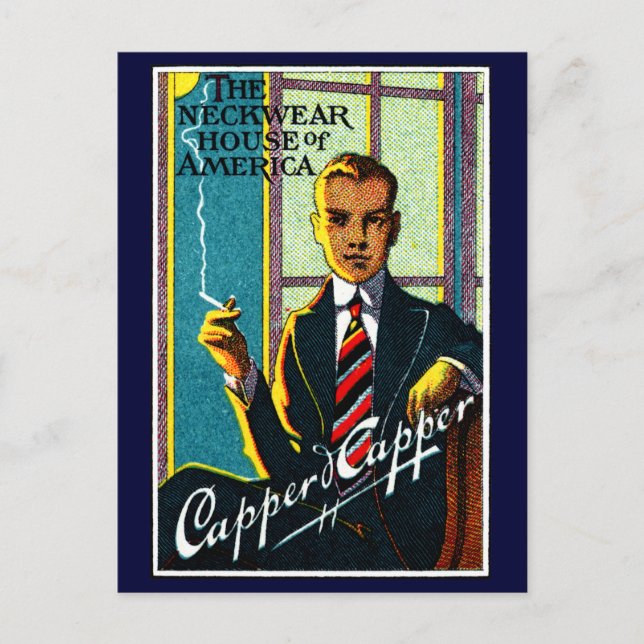 Vintagemanar Ties 1920 Vykort (Framsida)
