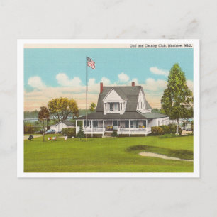 VintageManistee Golf & klubbhus Meddelande Vykort
