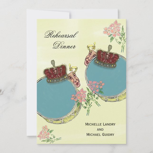 VintageMardi Gras inspirerad repetition middag Inbjudningar (Framsida)