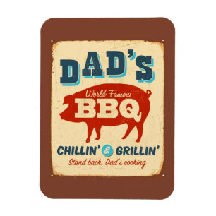 Vintagemetall undertecknar - pappa BBQ Magnet