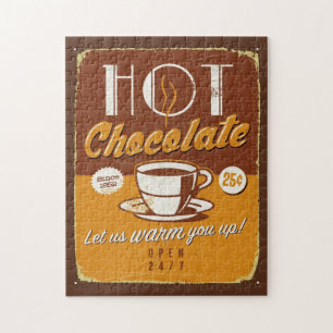 Vintagemetall undertecknar - varm choklad pussel