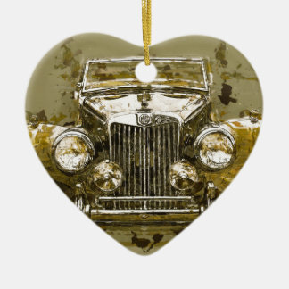 VintageMG-sportbil Julgransprydnad Keramik
