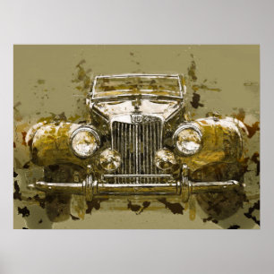 VintageMG-sportbil Poster
