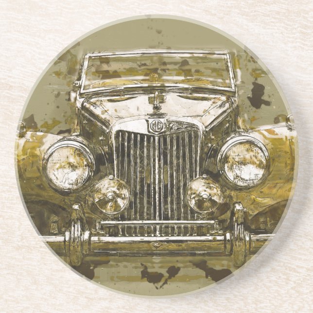 VintageMG-sportbil Underlägg (Framsidan)