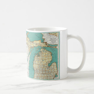VintageMichigan karta Kaffemugg