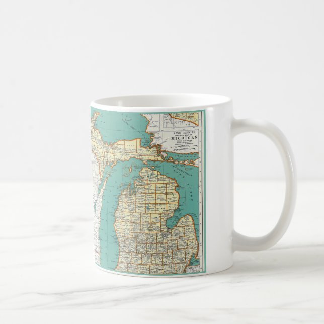 VintageMichigan karta Kaffemugg (Höger)