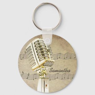 Vintagemikrofondesign Keychain Nyckelring