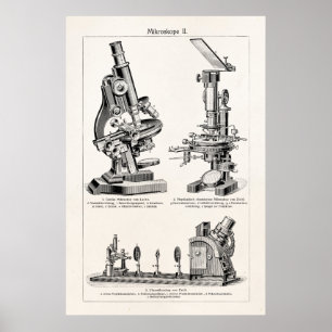 Vintagemikroskopillustration Retro Steampunk Poster