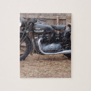 Vintagemilitärmotorcykel Pussel