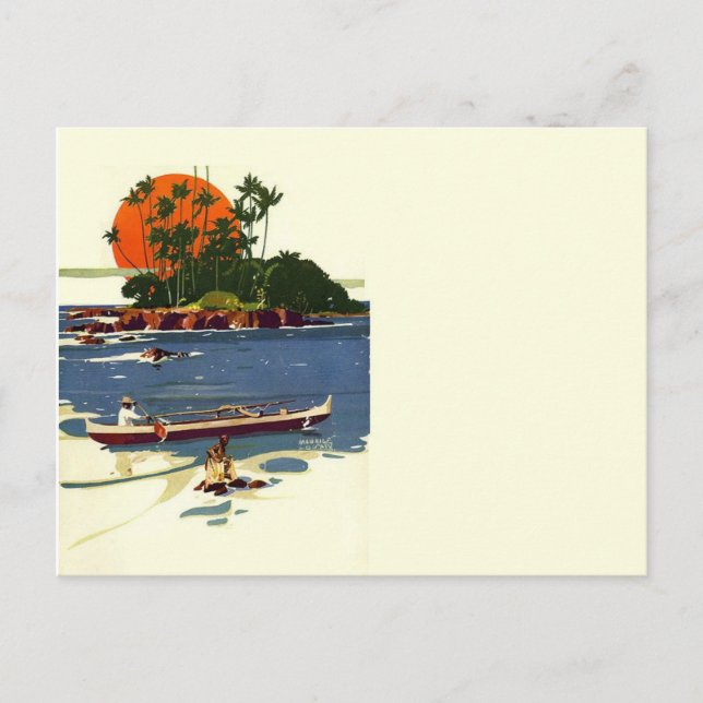 VintageMitt--århundrade Tiki Vykort (Framsida)