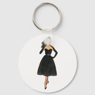 Vintagemode avbildar Keychain Nyckelring