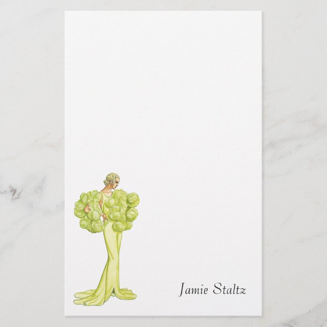 Vintagemodeillustration underbara Gatsby Brevpapper (Framsida)