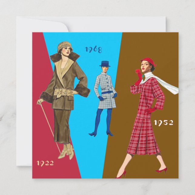 Vintagemodeshowinbjudan Inbjudningar (Framsida)