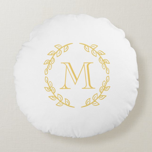VintageMonogram Rund Kudde (Framsidan)
