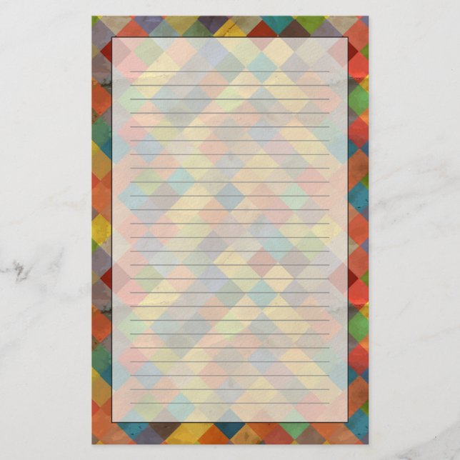 Vintagemönster. Geometriskt Brevpapper (Framsida)