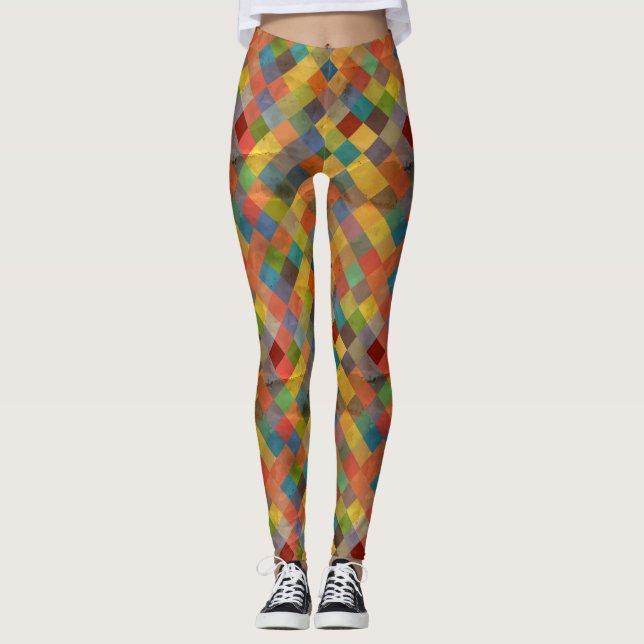 Vintagemönster. Geometriskt Leggings (Framsida)