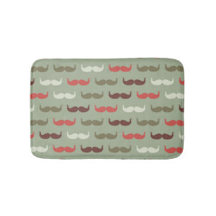 Vintagemönster med mustasch badrumsmatta