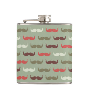 Vintagemönster med mustasch fickplunta