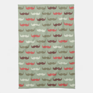 Vintagemönster med mustasch kökshandduk
