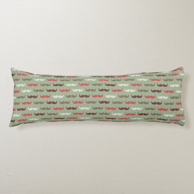 Vintagemönster med mustasch kroppskudde (Framsidan)