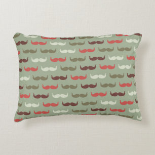 Vintagemönster med mustasch prydnadskudde