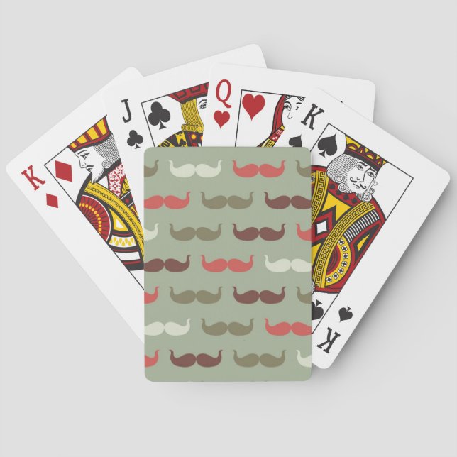 Vintagemönster med mustasch spel kort (Baksidan)
