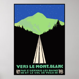 VintageMont Blanc järnväg reser annonsen Poster