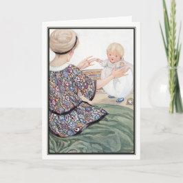 Vintagemor och baby vid den Anne andersson Kort