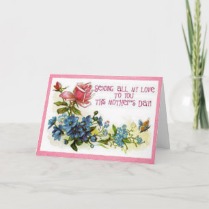 Vintagemors dagblommor kort