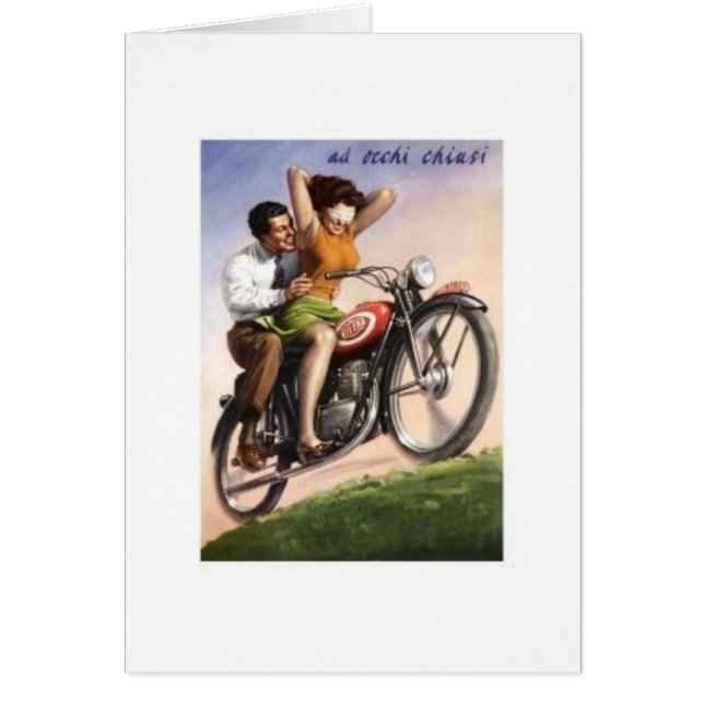 Vintagemotorcykel Hälsningskort (Framsidan)