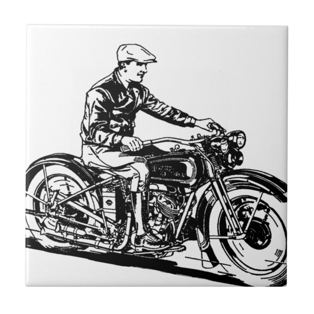 Vintagemotorcykel Kakelplatta (Framsidan)