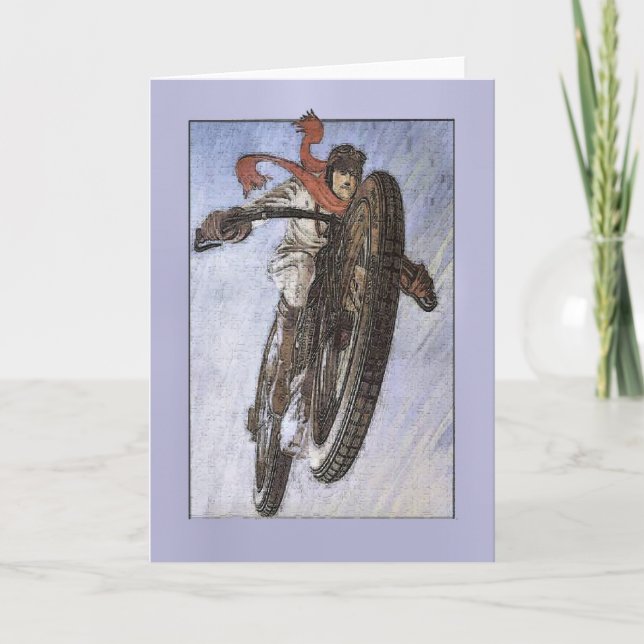 Vintagemotorcykelaffisch Kort (Framsida)