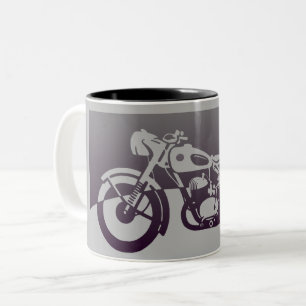 Vintagemotorcykelmugg Två-Tonad Mugg