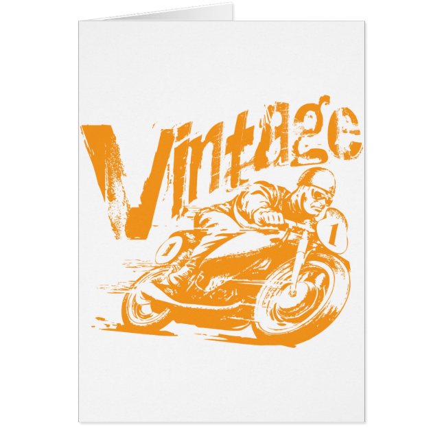 VintagemotorcykelRacer Hälsningskort (Framsidan)