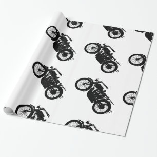 VintagemotorcykelSilhouette i riksvart Presentpapper