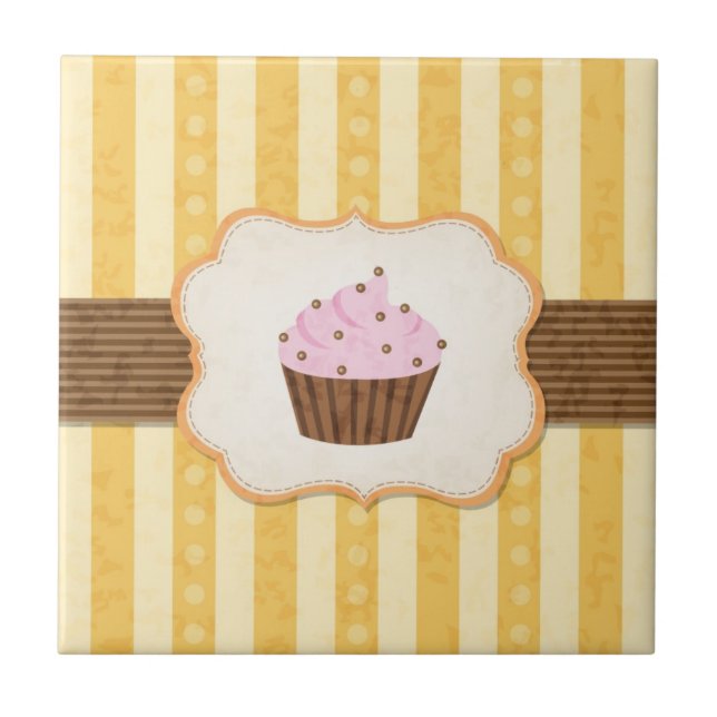 Vintagemuffinbakgrund Kakelplatta (Framsidan)