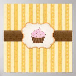 Vintagemuffinbakgrund Poster
