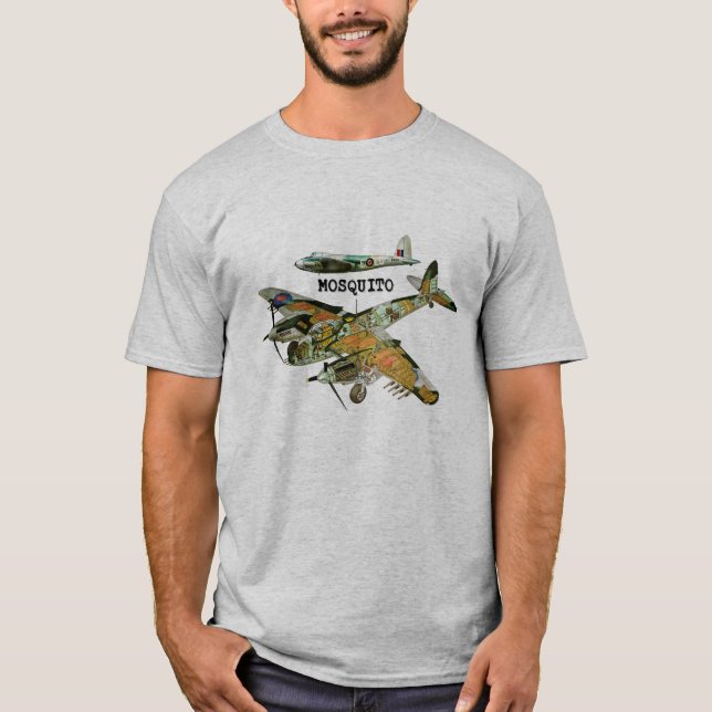 Vintagemyggan understöder världskriget tee shirt (Framsida)