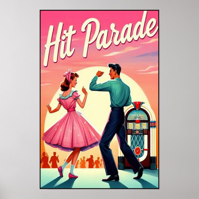Vintagen 1950-talet Poster Dance Party (Framsidan)