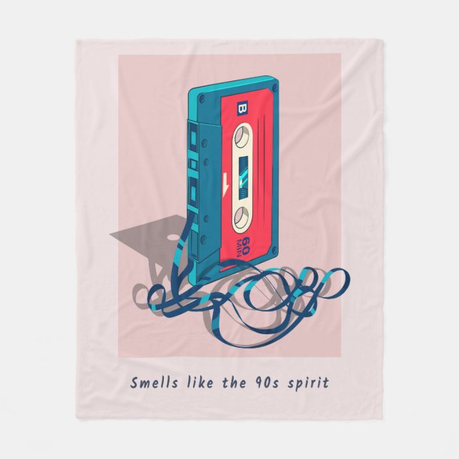 Vintagen 90-talets kassettband fleecefilt (Framsidan)