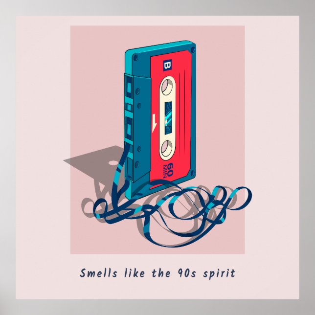Vintagen 90-talets kassettband poster (Framsidan)