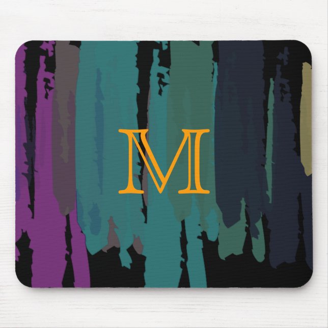 Vintagen abstrakt Färgad vattenfärgsplattertecknin Musmatta (Framsidan)