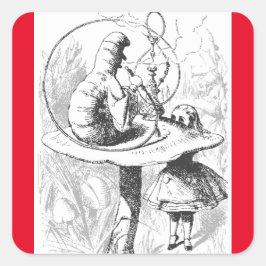 Vintagen Alice i Wonderland Stickers Fyrkantigt Klistermärke