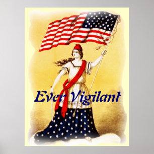 vintagen "All Vigilant" Patriotic poster